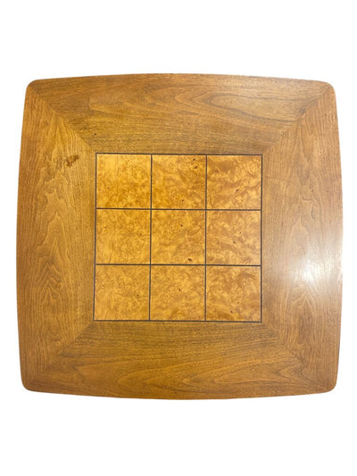 Lane Walnut Mid Century Table with Burl Insets (companion table also available in store)