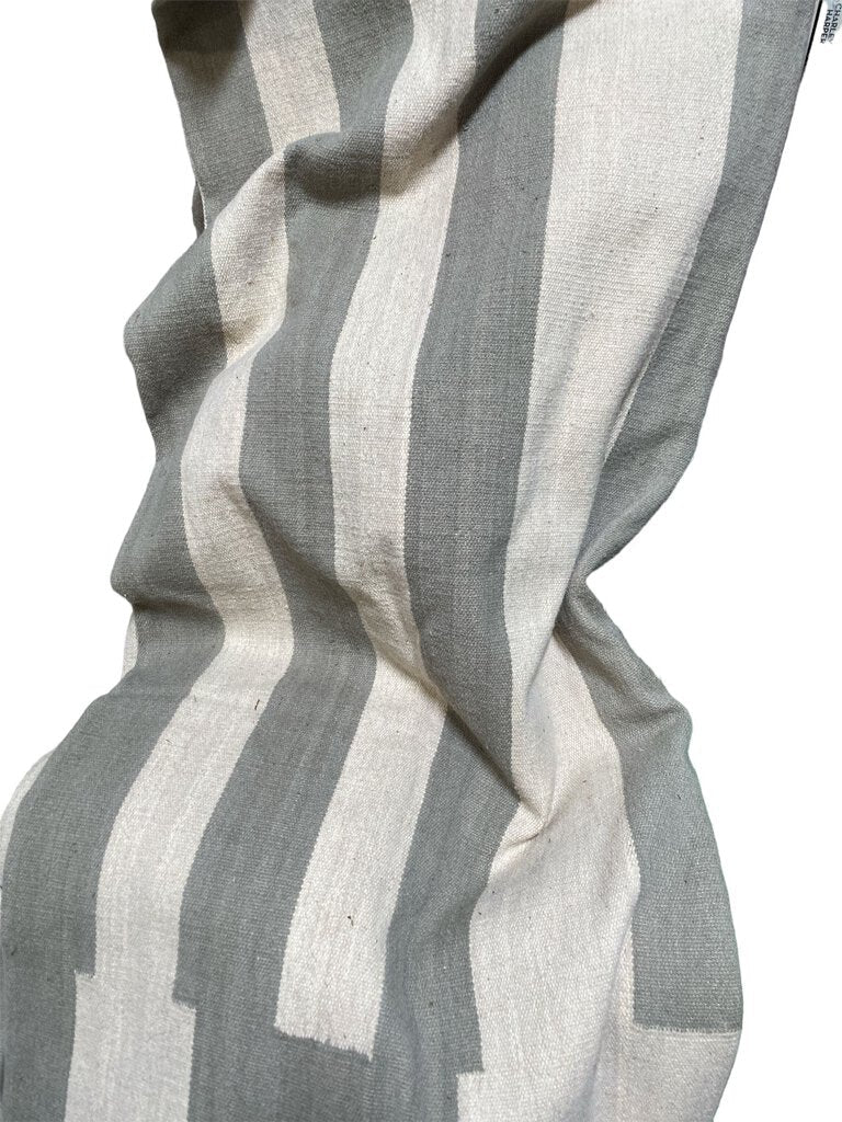 White & Grey Striped Rug