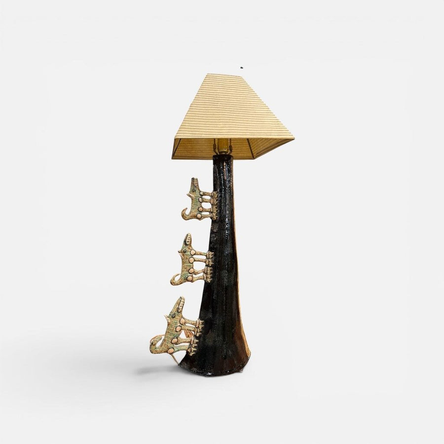 Mid Century Curiosity Tall Ceramic Table Lamp