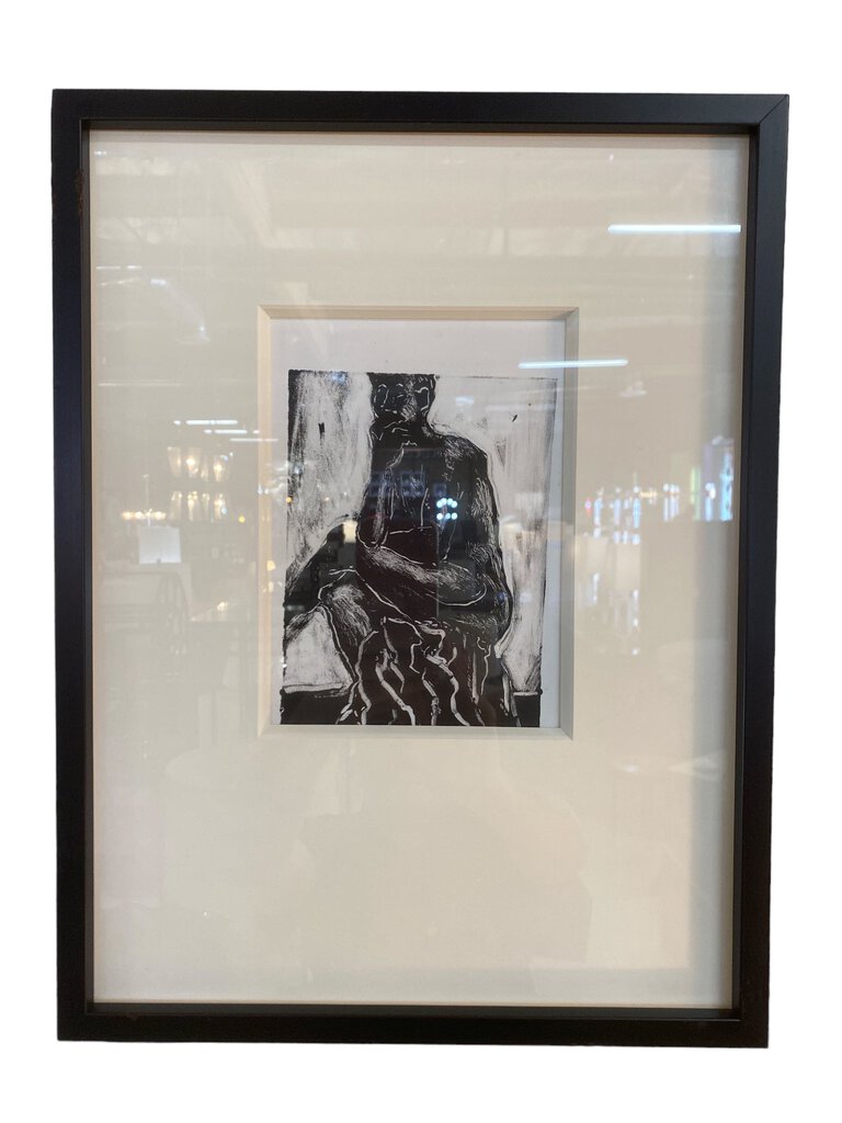 Hiroki Morinoue Male Nude Woodblock - Listed Hawaiian Artist from Big Island