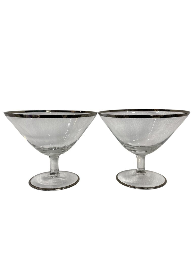 1960's Rosenthal Platinum Rimmed Crystal Champagne Coupes (Set of 12)