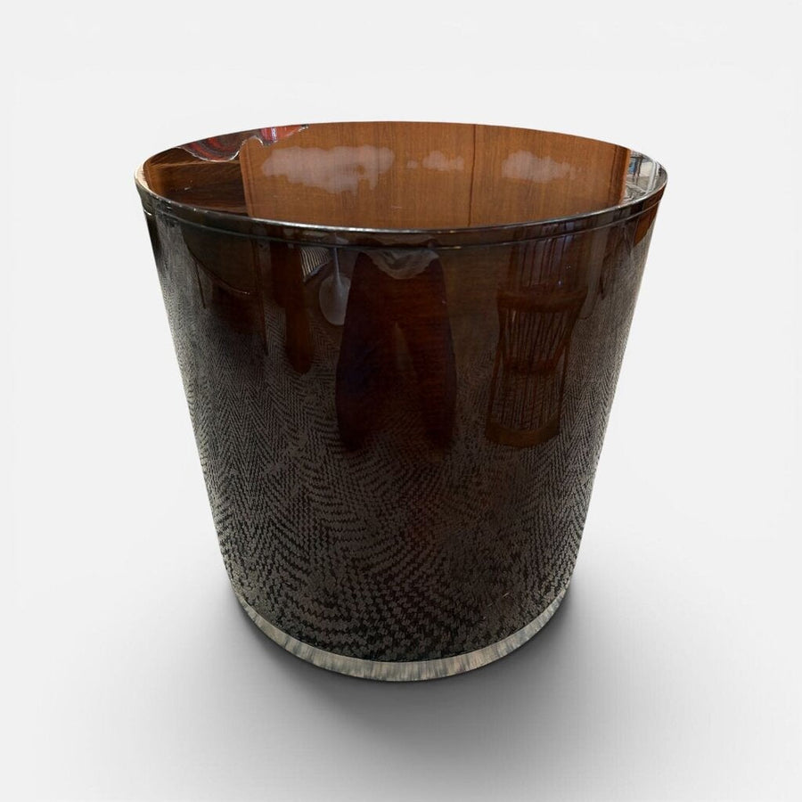 Moderne Drum Table with Stainless Base