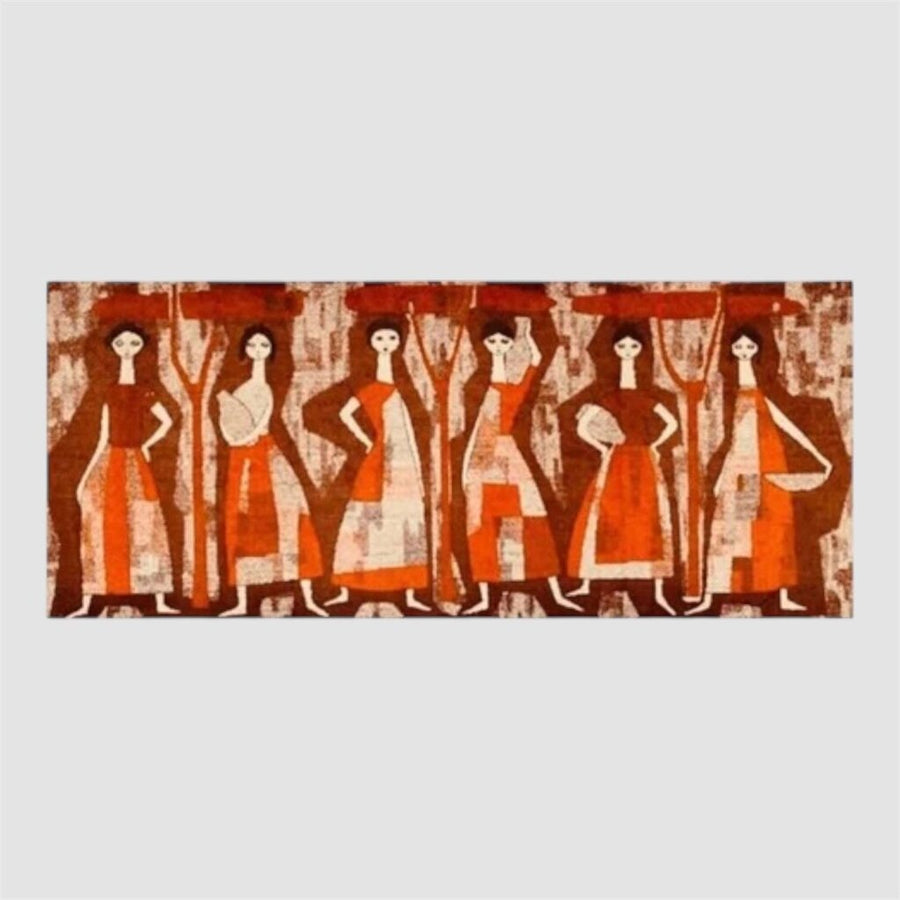 Mid Century Laszlo Pesci Post-Cubist Silk Blend Tapestry