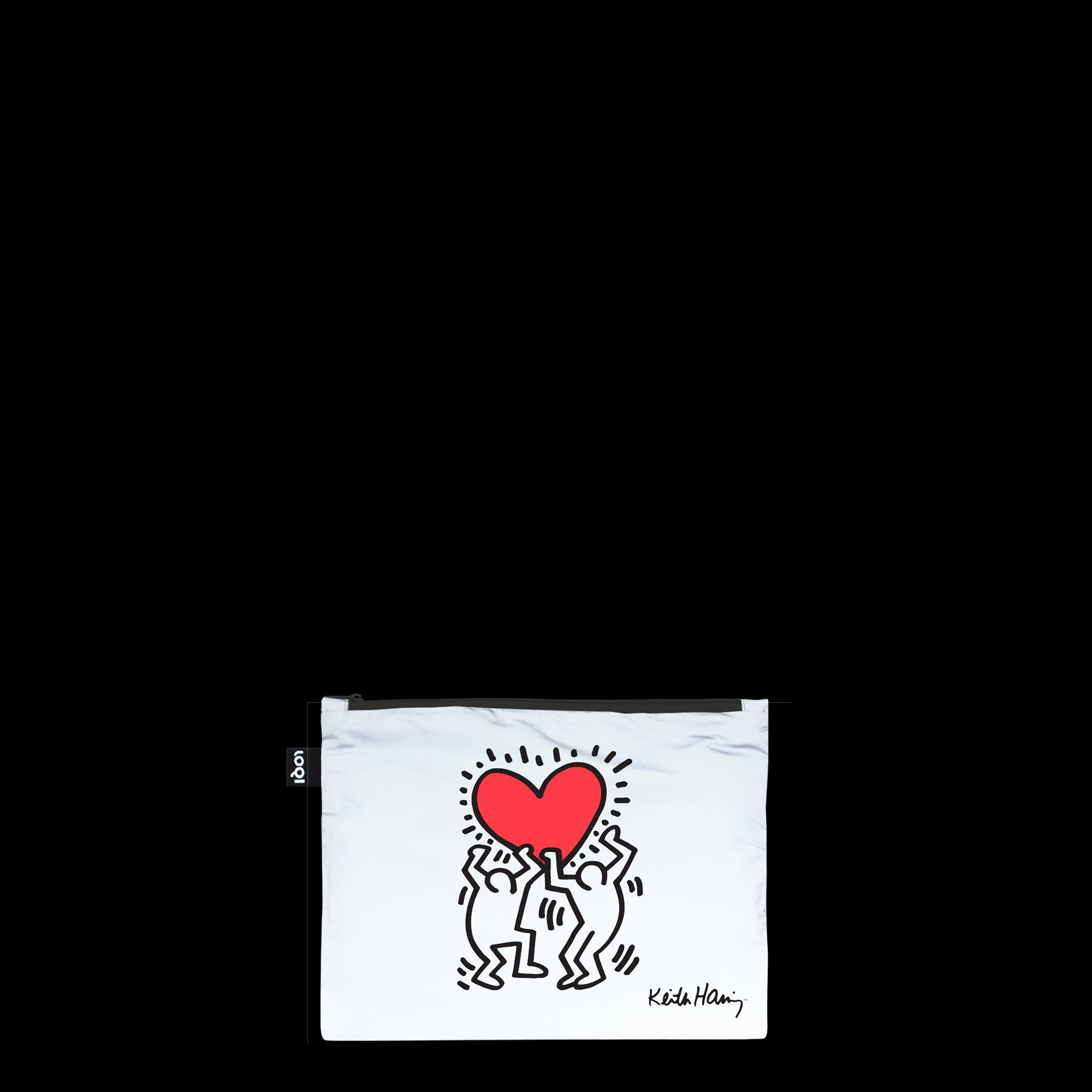 KEITH HARING Dog, Heart, Love Reflective Zip Pockets