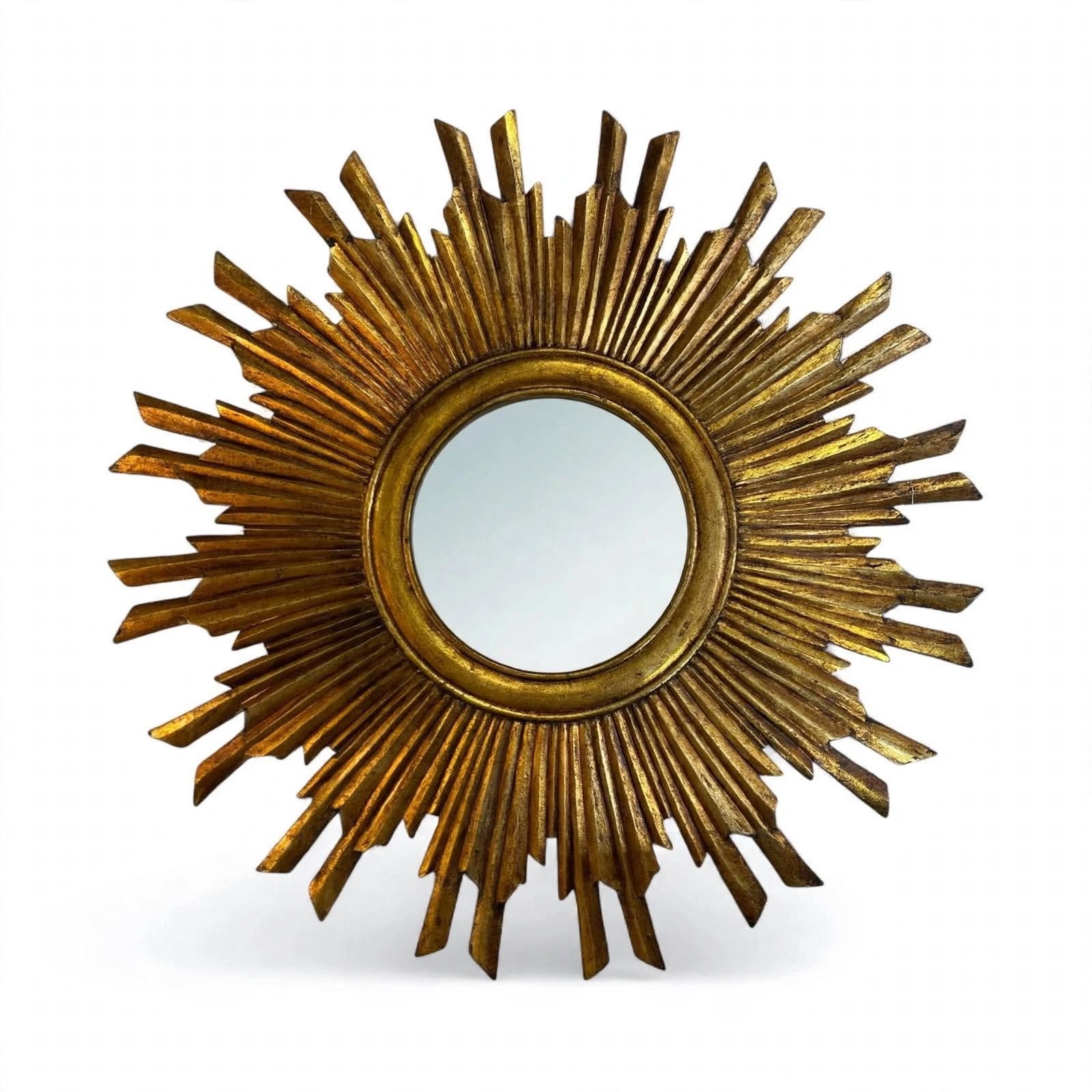 Hollywood Regency Gilt Starburst Mirror