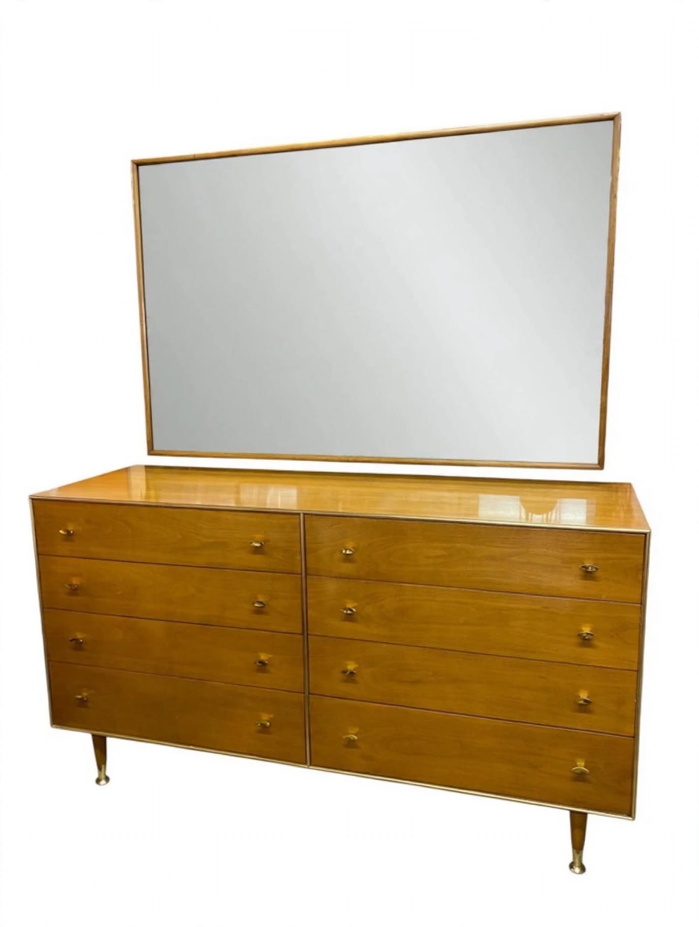 Mid Century R-Way Bedroom 8 Drawer Dresser w/Mirror