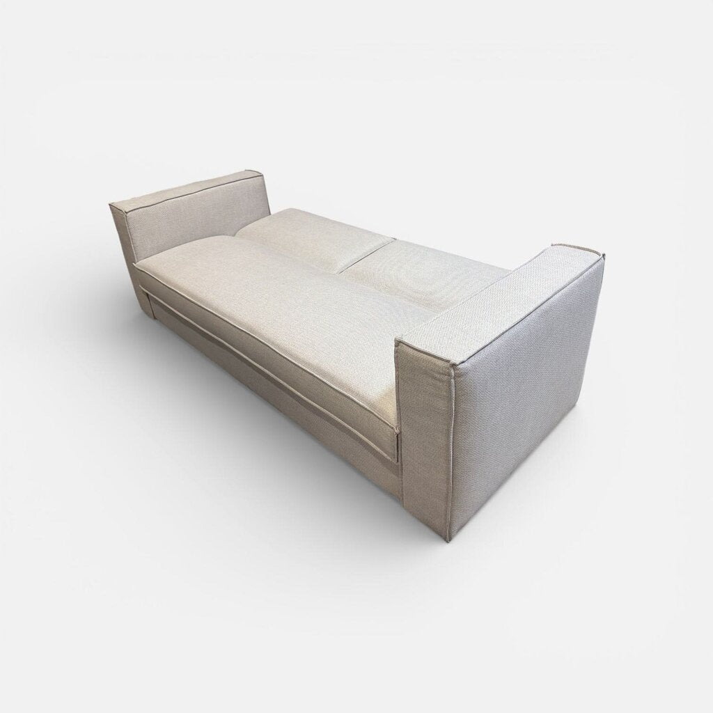 Modern Pale Grey Futon Sofa Bed Drop Down Back