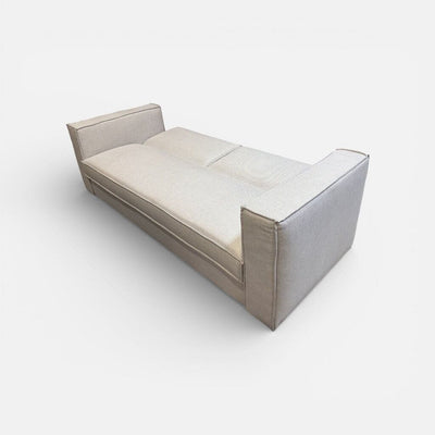 Modern Pale Grey Futon Sofa Bed Drop Down Back