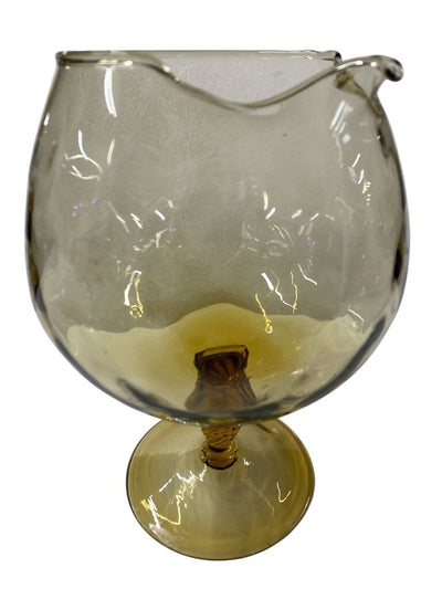MCM 1960's Italian Empoli Diamond Optic Amber Glass