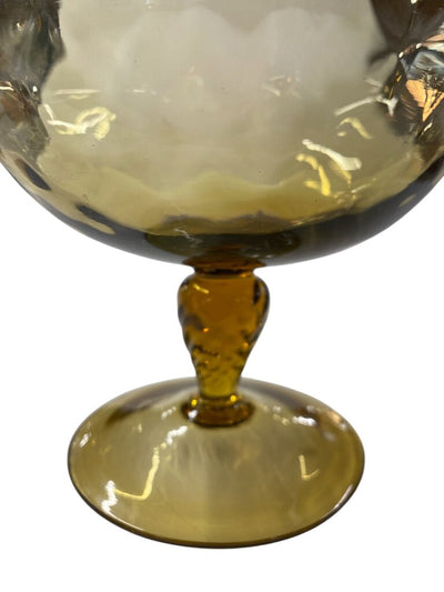 MCM 1960's Italian Empoli Diamond Optic Amber Glass