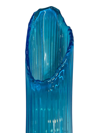 MCM L.E. Smith Light Blue 18" Swung Vase
