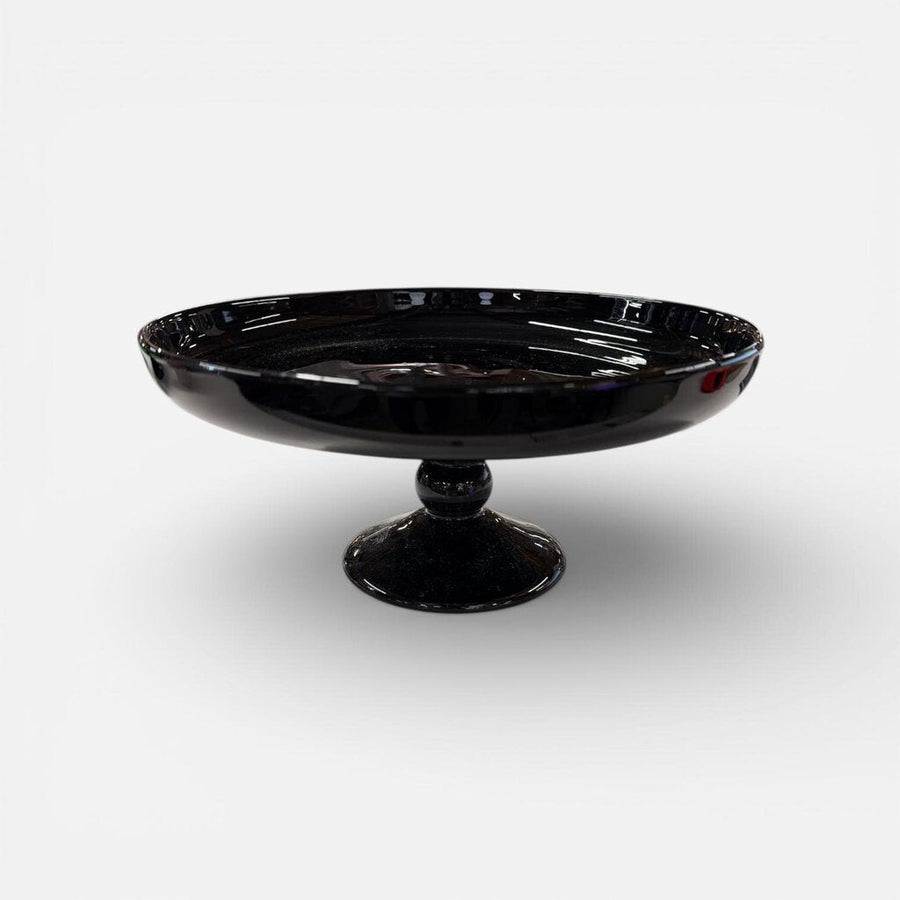 Modern Black Glass Cake Stand large