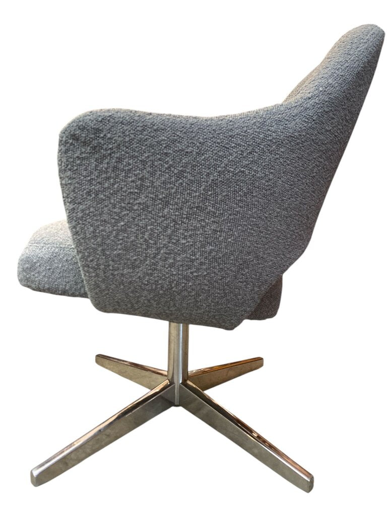 Knoll Charles Pollock Swivel 4 Star Base - Knoll Boucle New Fabric Upholstery