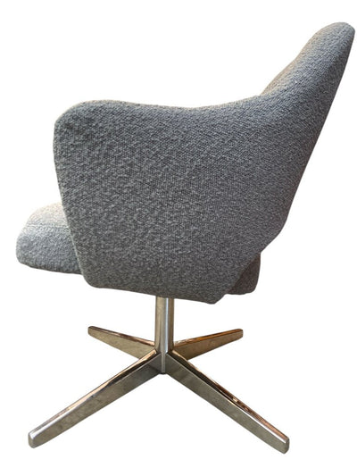 Knoll Charles Pollock Swivel 4 Star Base - Knoll Boucle New Fabric Upholstery
