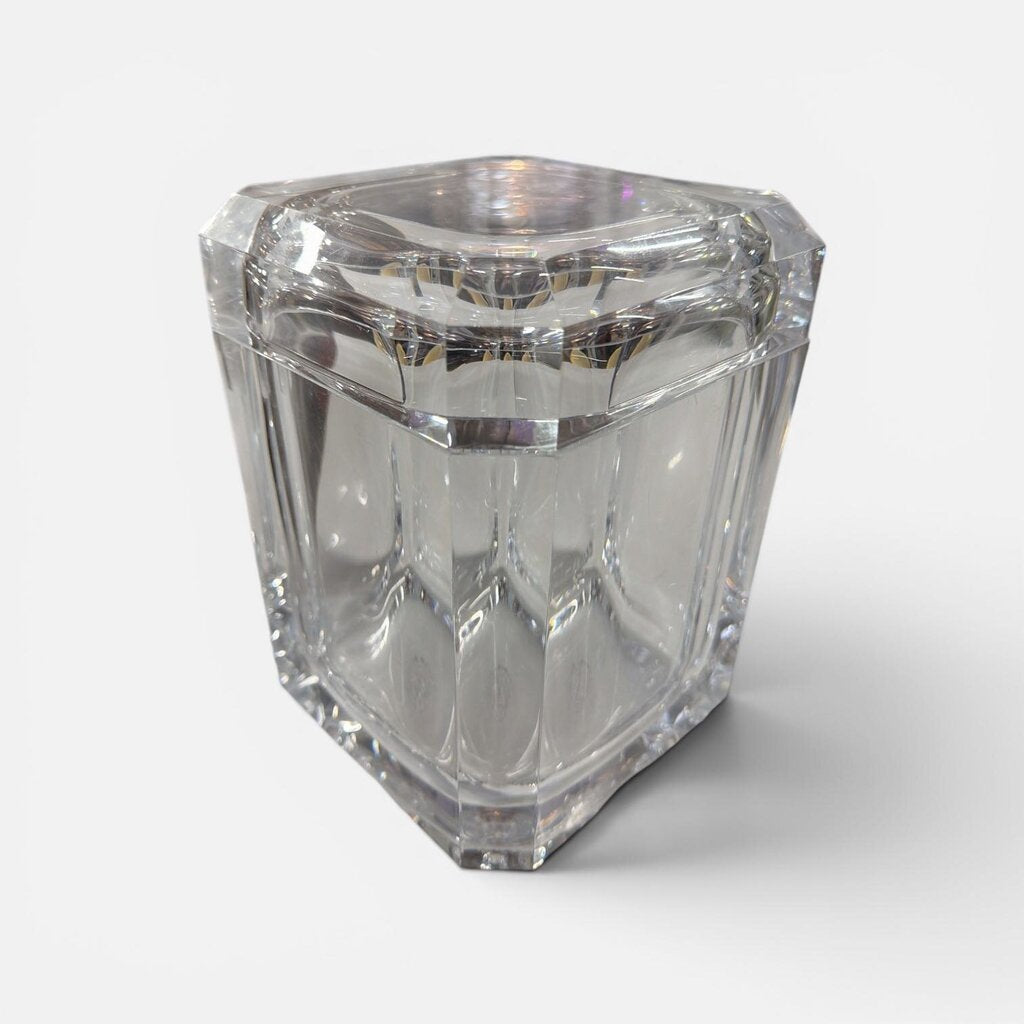 Monumental Heavy Lucite Ice Bucket with Swivel Top - Vintage
