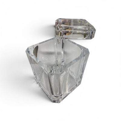 Monumental Heavy Lucite Ice Bucket with Swivel Top - Vintage