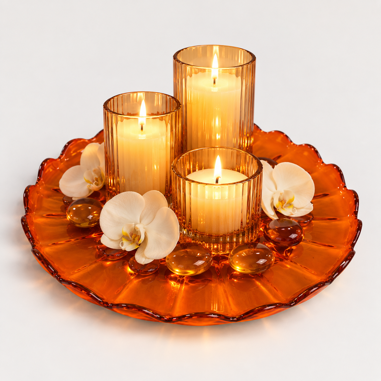Mid Century Orange Viking Torte  Plate