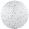 Tulip Table Dining / 60" Round / Faux Marble / White Base - 60"W x 29.5"H