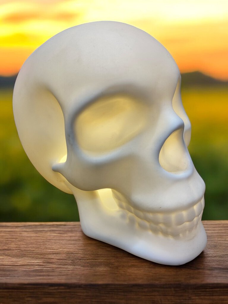 Skull Lamp - 6"Hx8"Dx5.5"W
