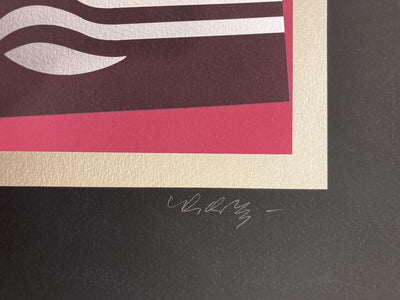 Victor Vasarely "Sunbather" 1982 Signed and Numbered 171 / 250 Serigraph on Black Paper