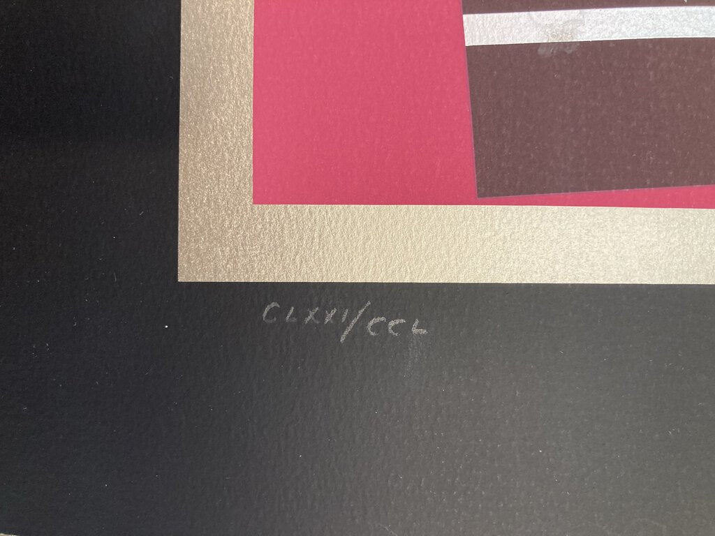 Victor Vasarely "Sunbather" 1982 Signed and Numbered 171 / 250 Serigraph on Black Paper