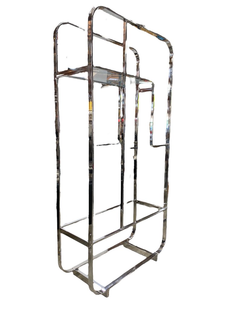 Chrome Bookshelf - No Glass Shelves (as is)