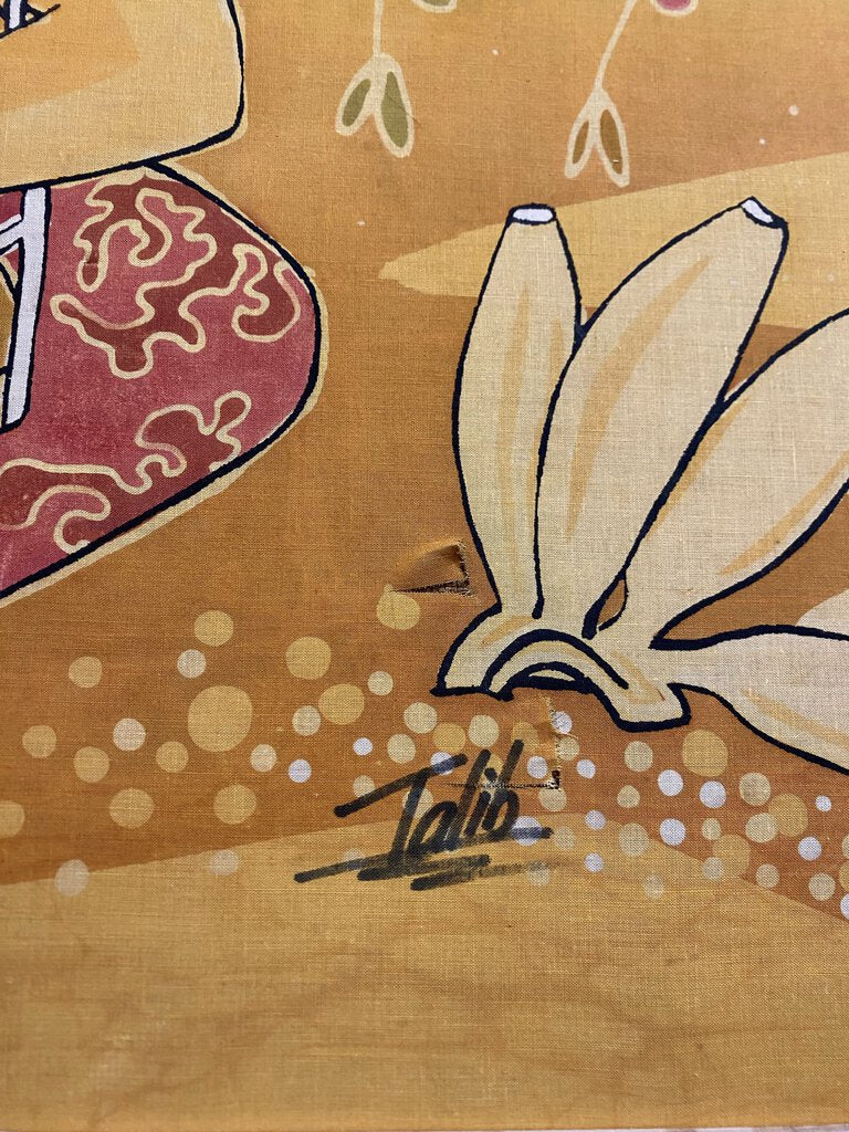 Indonesian Batik Painting Diptych, c. 1970s signed Talib (Set of 2)