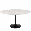 Tulip Table Dining 60" round / faux marble / black base