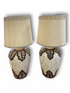 Ceramic Leaf Lamps (Pair)