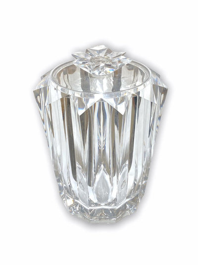 Monumental Heavy Lucite Ice Bucket Faceted - Vintage Wonderful Condition