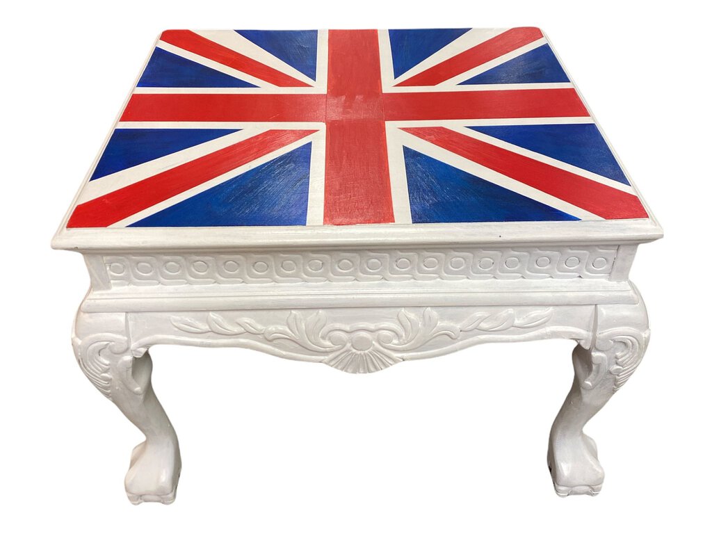 British Flag Claw Foot Side Table