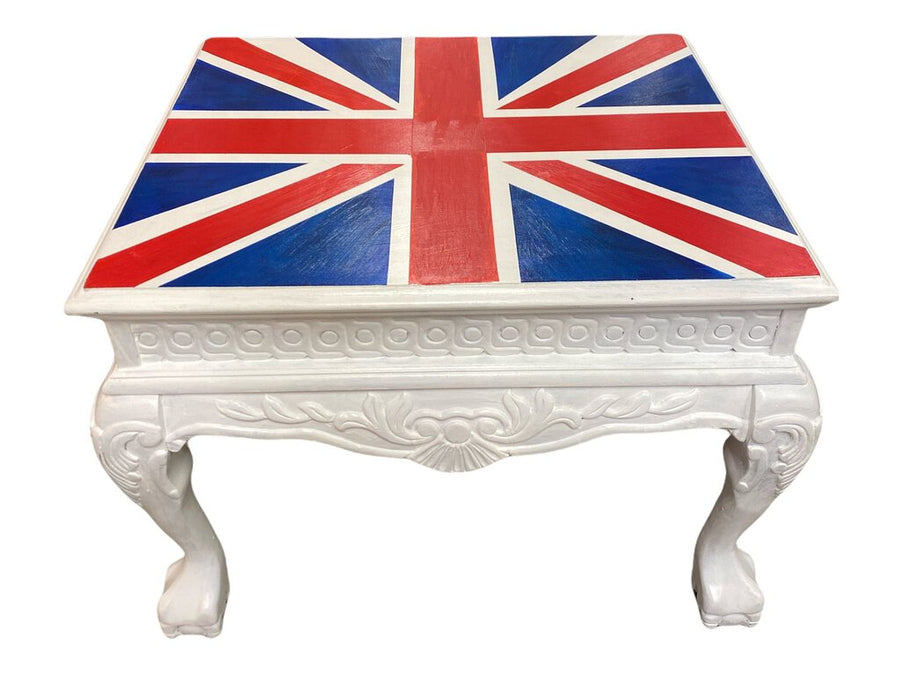 British Flag Claw Foot Side Table