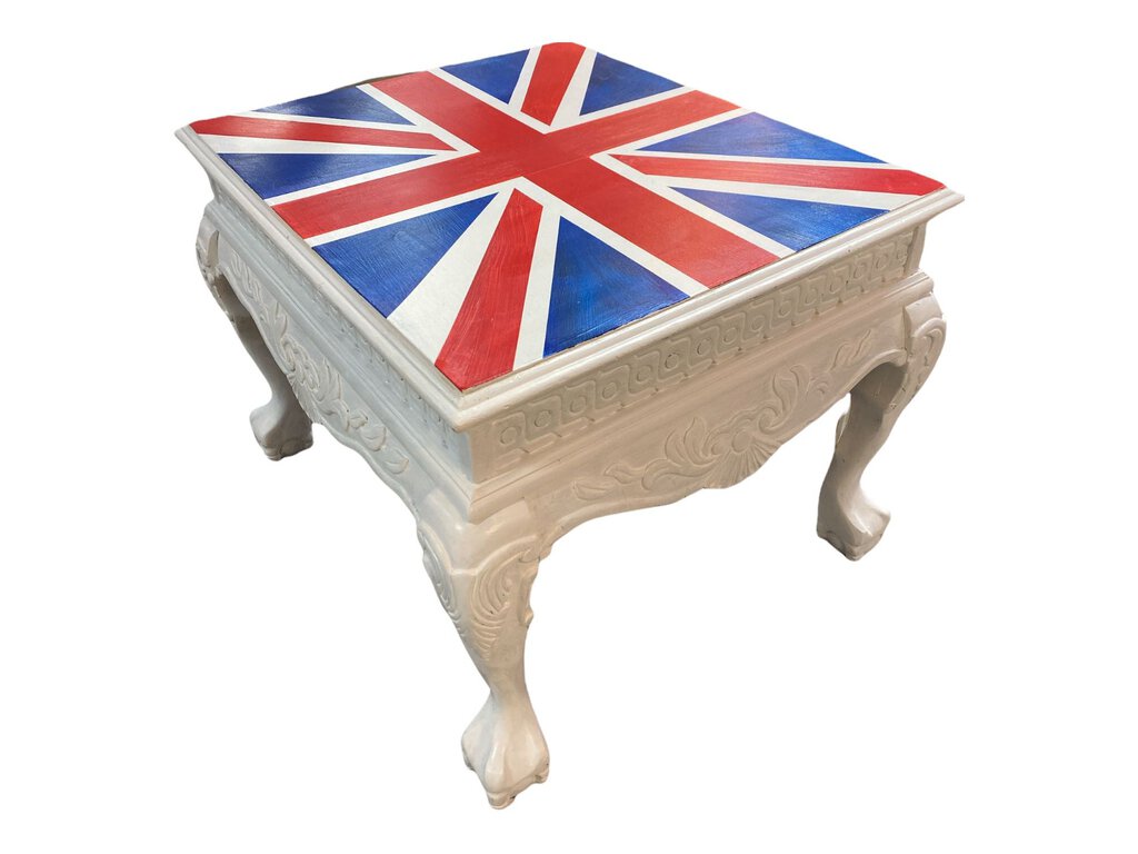 British Flag Claw Foot Side Table