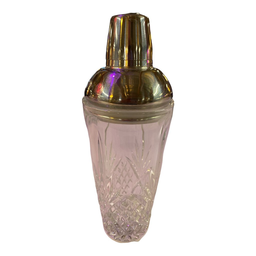 Cut Crystal and Chrome Cocktail Shaker