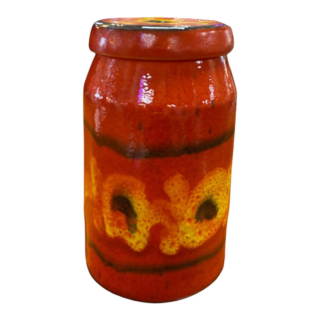 Danish Mid Century Red Canister Ceramic