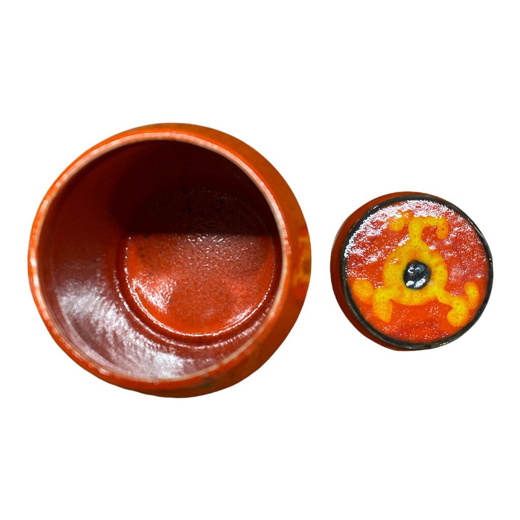 Danish Mid Century Red Canister Ceramic