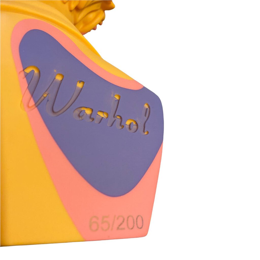 Andy Warhol Limited Edition 12" Bust Orange Camouflage Vinyl Art Sculpture