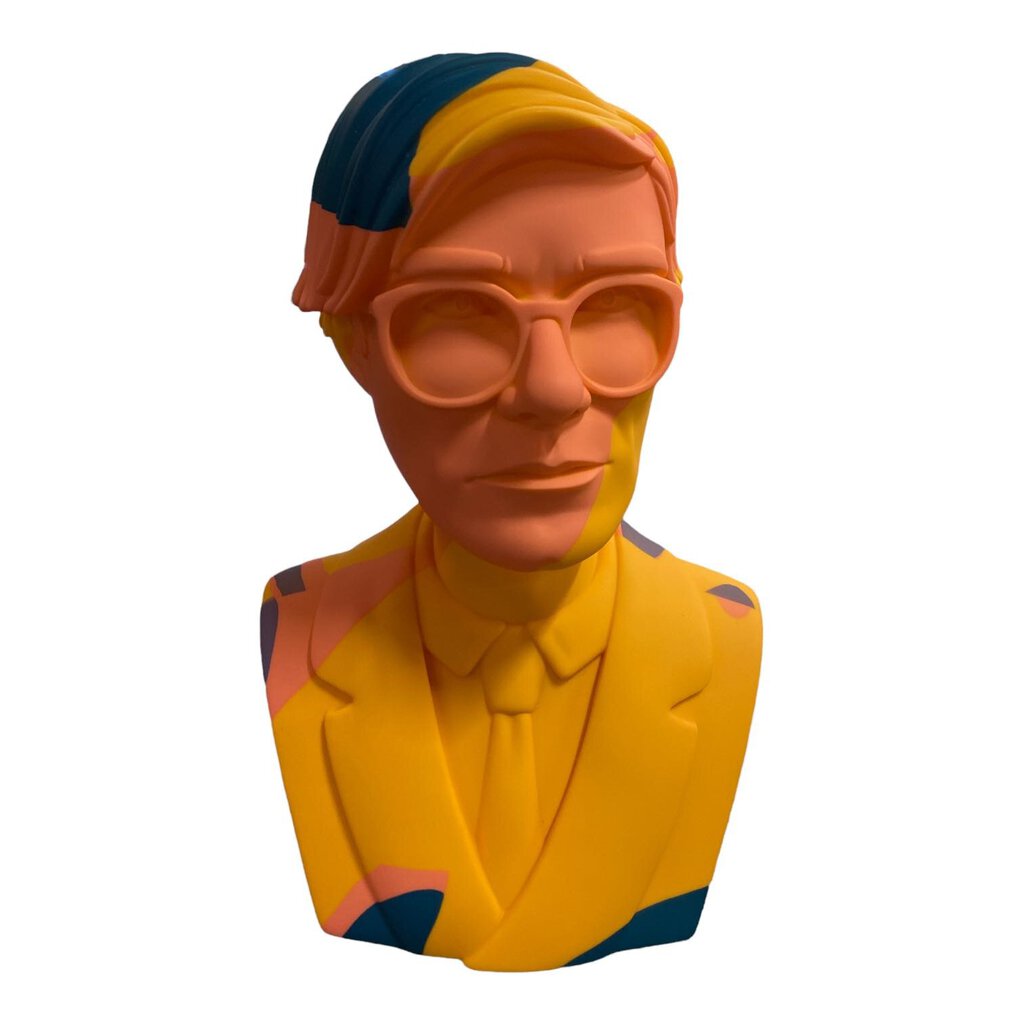 Andy Warhol Limited Edition 12" Bust Orange Camouflage Vinyl Art Sculpture