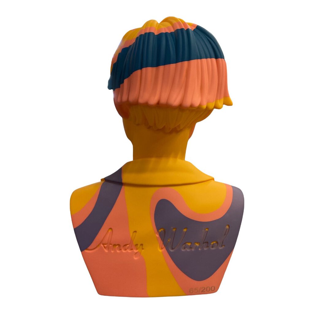 Andy Warhol Limited Edition 12" Bust Orange Camouflage Vinyl Art Sculpture