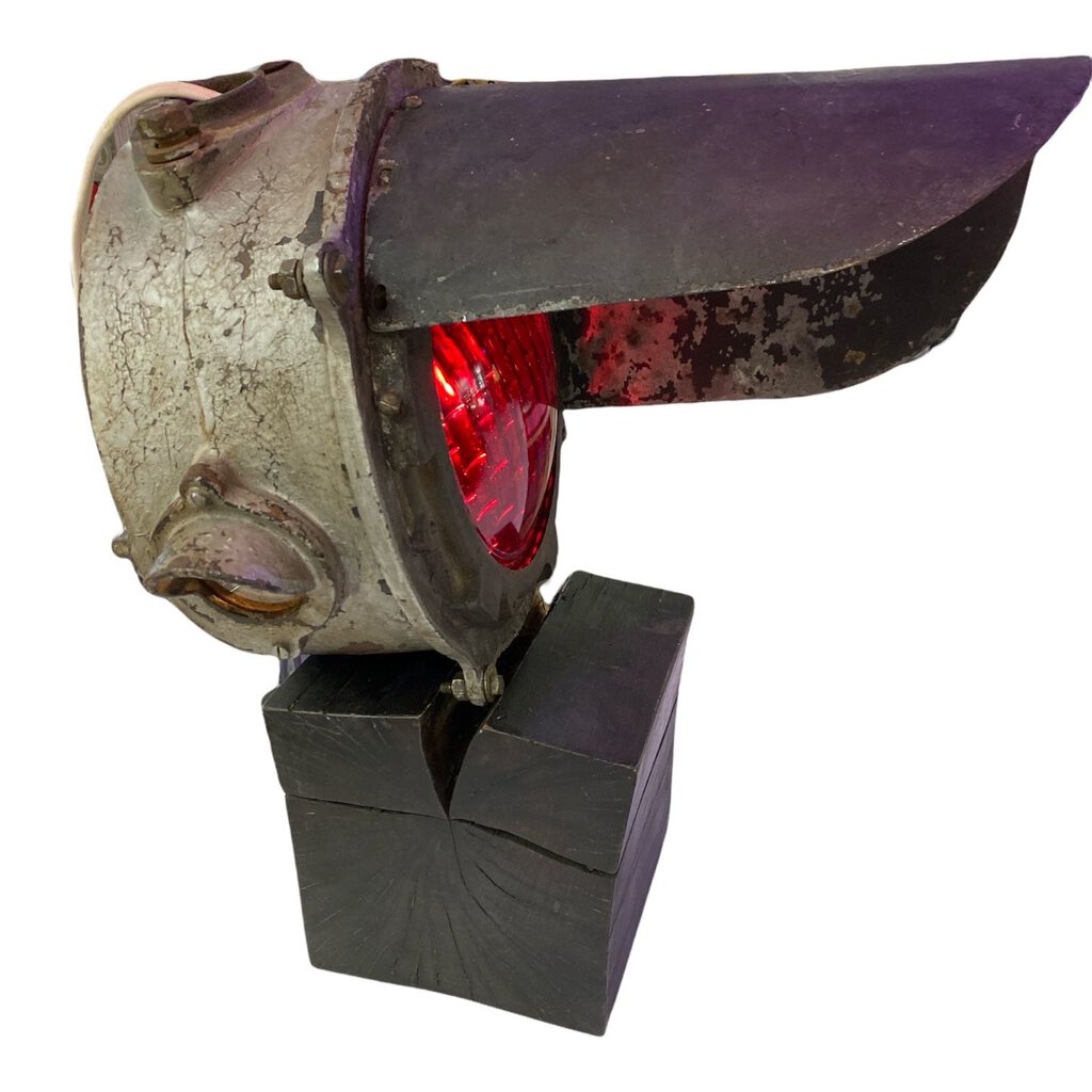 Vintage Railroad Red Signal Light - 19.75"Hx16"Dx13.5"W
