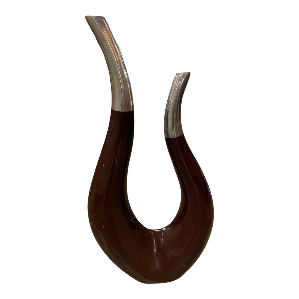 Abstract Chrome & Lacquer Flower Vase