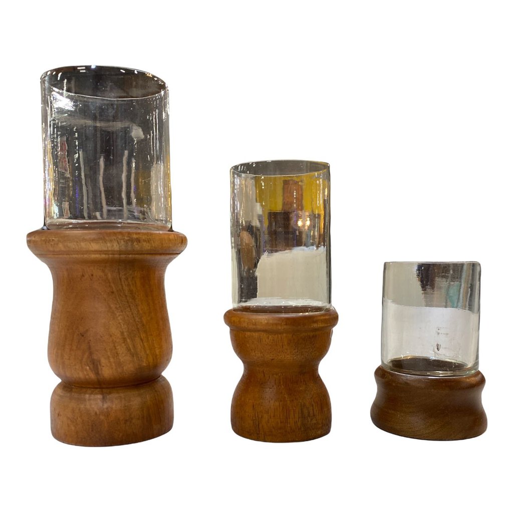 Danish Modern Teak Trio of Candleholders (Set of 3)