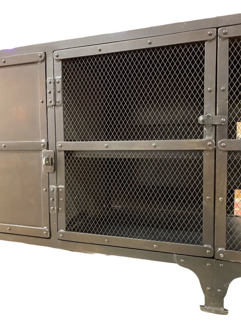 Industrial Metal Media Credenza