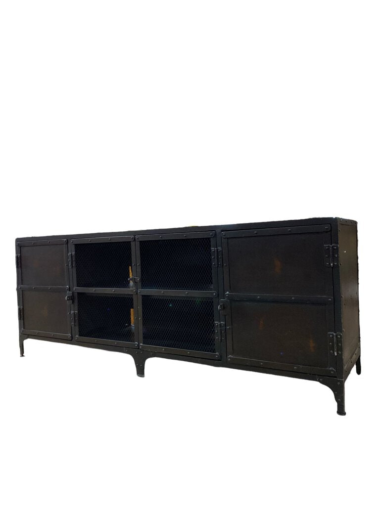 Industrial Metal Media Credenza