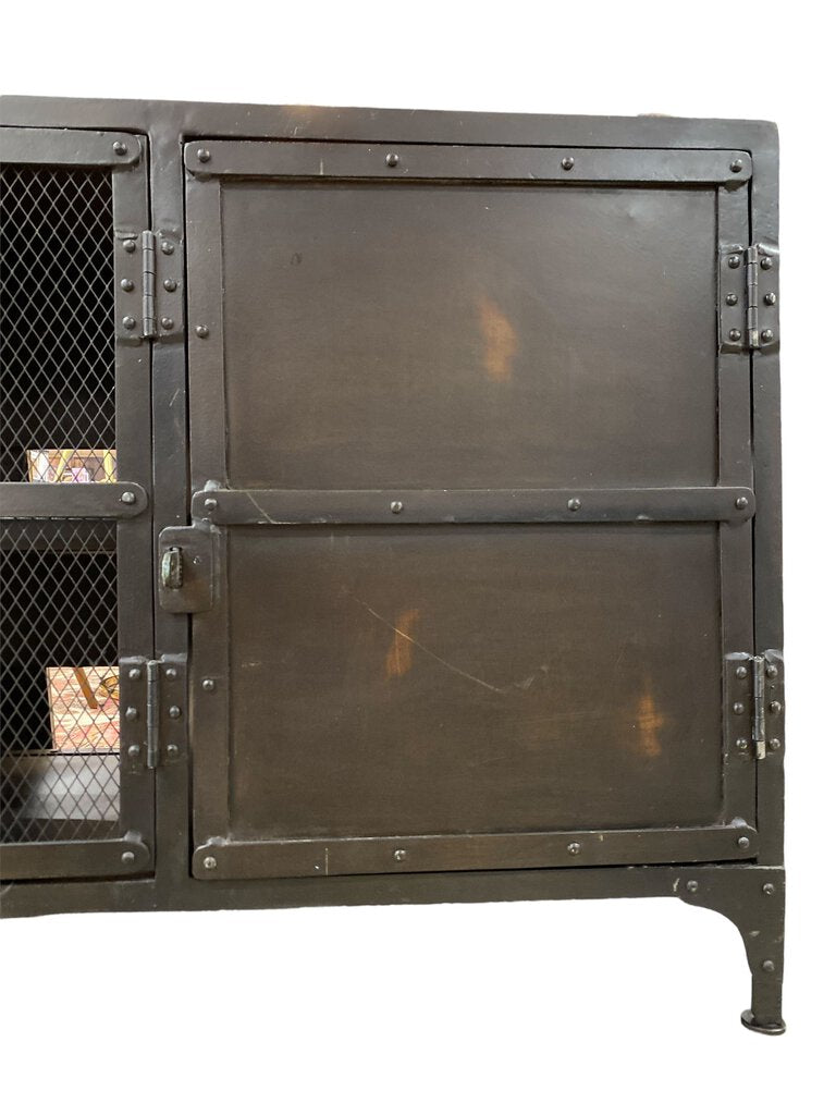 Industrial Metal Media Credenza