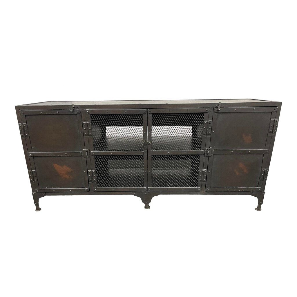 Industrial Metal Media Credenza
