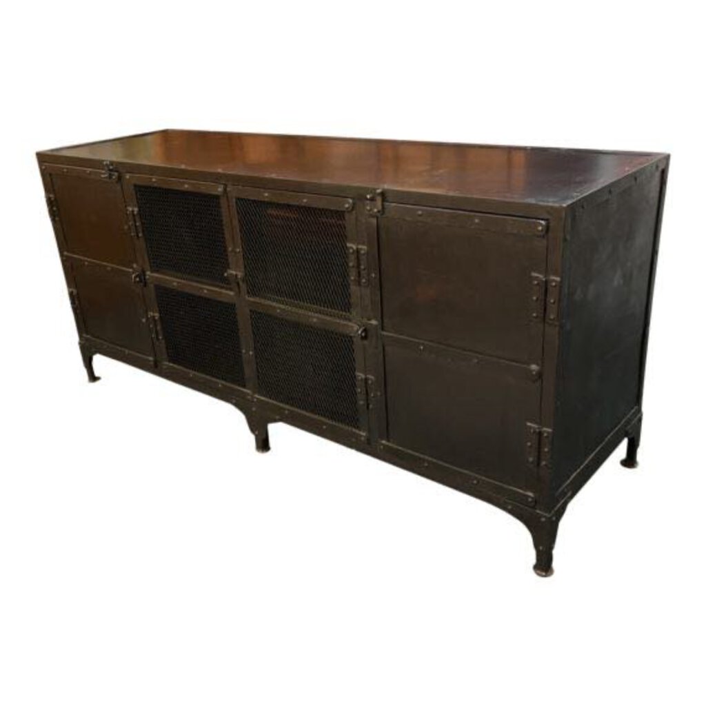 Industrial Metal Media Credenza