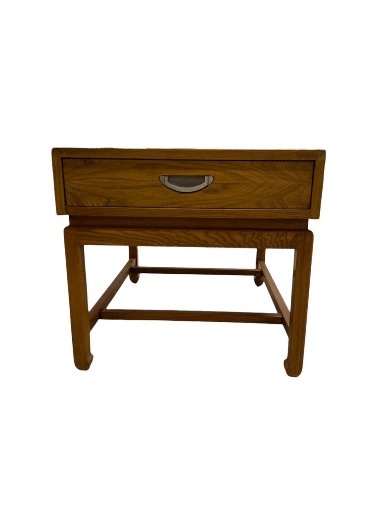 Vintage American of Martinsville Oak Black Top Side Table