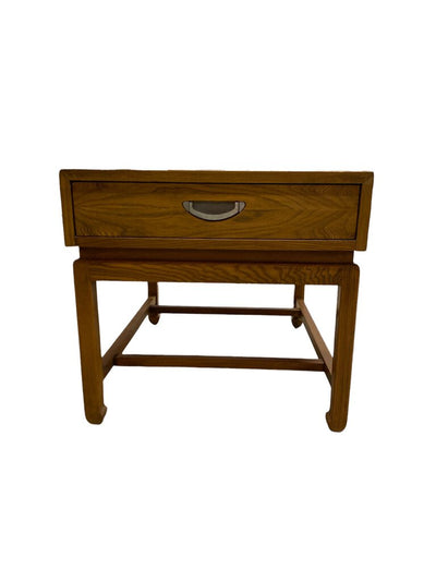 Vintage American of Martinsville Oak Black Top Side Table