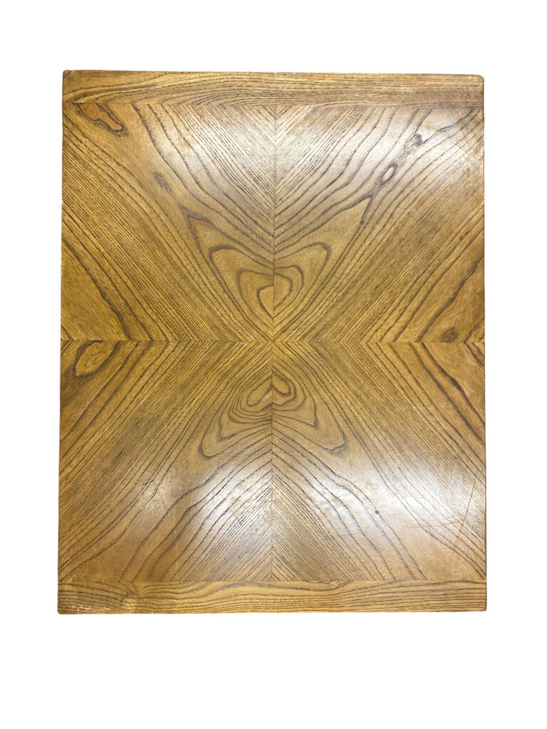 Vintage American of Martinsville Oak Black Top Side Table